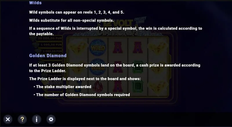 12 Volt Diamonds - zestaw Wild i płatnych symboli na siatce